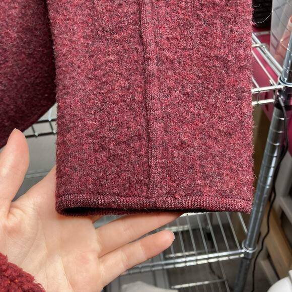 Eileen Fisher Burgundy Cotton Lambswool Blend Jacket Size M Petite Lagenlook - Picture 11 of 13